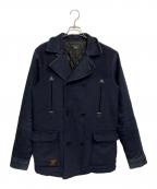 glambグラム）の古着「トレバーデニムピーコート」｜ネイビー