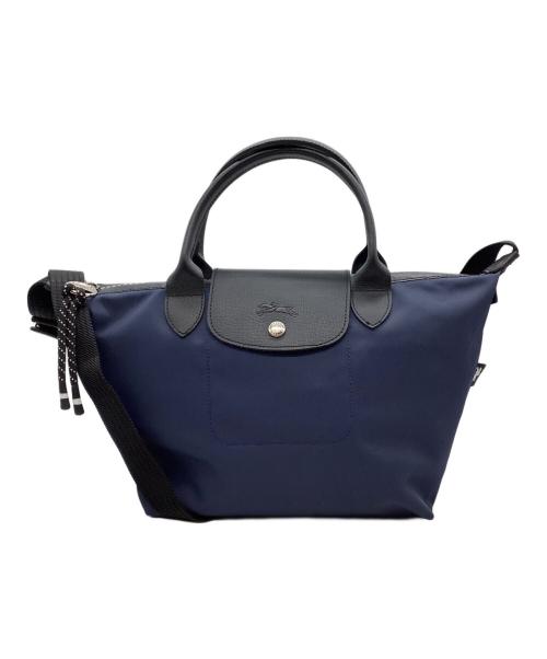 LONGCHAMP（ロンシャン）LONGCHAMP (ロンシャン) エナジートップハンドバッグ ブラック×ネイビーの古着・服飾アイテム