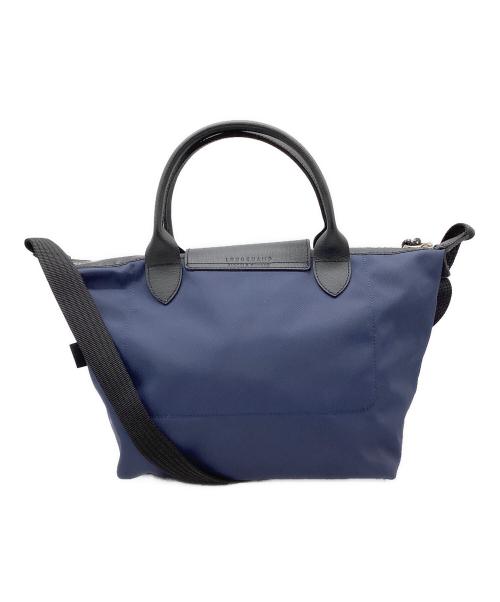 LONGCHAMP（ロンシャン）LONGCHAMP (ロンシャン) エナジートップハンドバッグ ブラック×ネイビーの古着・服飾アイテム