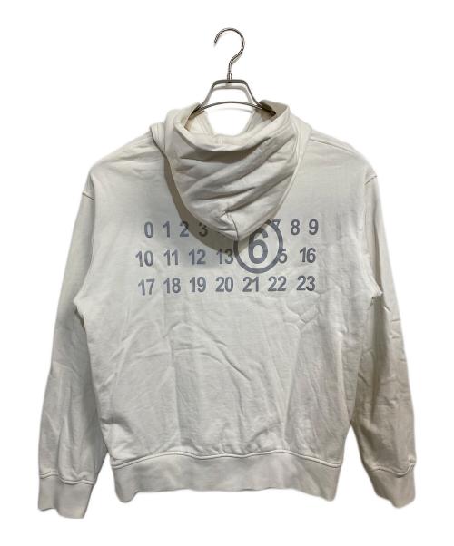 Maison Margiela（メゾンマルジェラ）Maison Margiela (メゾンマルジェラ) リフレクターロゴフーディ ホワイト サイズ:SIZE FR Mの古着・服飾アイテム