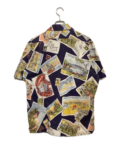 POLO RALPH LAUREN（ポロ・ラルフローレン）POLO RALPH LAUREN (ポロ・ラルフローレン) 半袖シャツ ネイビー×イエロー サイズ:SIZE L (US M)の古着・服飾アイテム