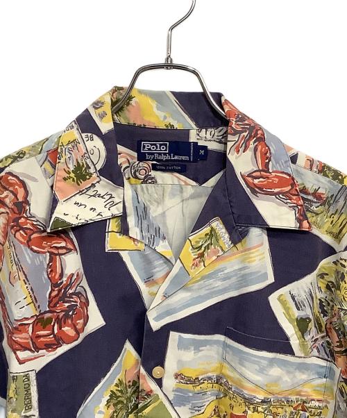 POLO RALPH LAUREN（ポロ・ラルフローレン）POLO RALPH LAUREN (ポロ・ラルフローレン) 半袖シャツ ネイビー×イエロー サイズ:SIZE L (US M)の古着・服飾アイテム