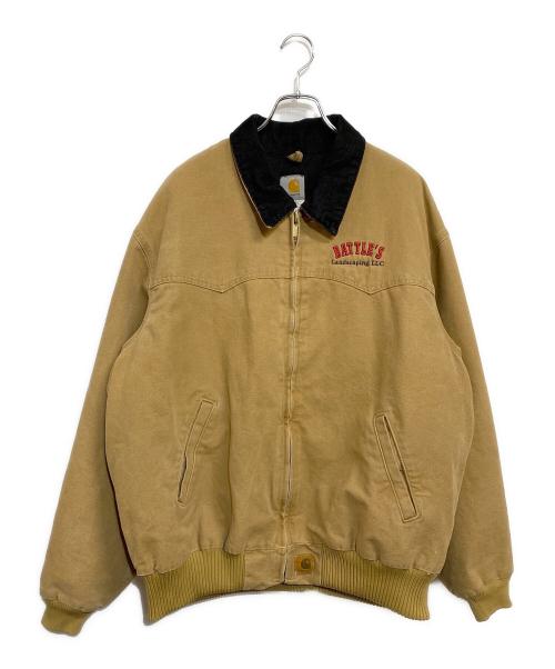 CarHartt（カーハート）CarHartt (カーハート) サンタフェジャケット　BATTLES Landscaping LLC ベージュ サイズ:2XLの古着・服飾アイテム