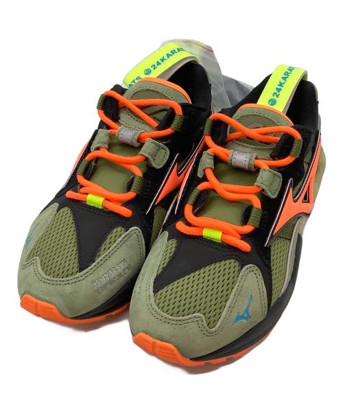 24karats（トゥエンティーフォーカラッツ）24karats (トゥエンティーフォーカラッツ) MITA SNEAKERS (ミタ スニーカーズ) MIZUNO WAVE RIDER 1 グリーン×ネオンオレンジ サイズ:SIZE 23cmの古着・服飾アイテム