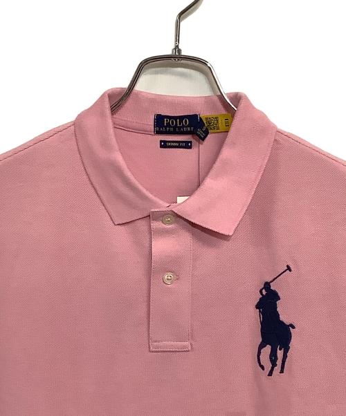 POLO RALPH LAUREN（ポロ・ラルフローレン）POLO RALPH LAUREN (ポロ・ラルフローレン) ポロシャツ ピンク×ネイビーポニー サイズ:SIZE L (US M) 未使用品の古着・服飾アイテム