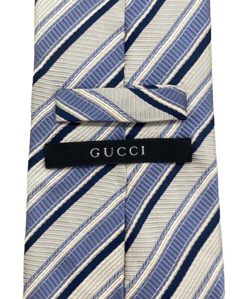 GUCCI（グッチ）GUCCI (グッチ) シルクネクタイ ホワイト×ブルー サイズ:無しの古着・服飾アイテム
