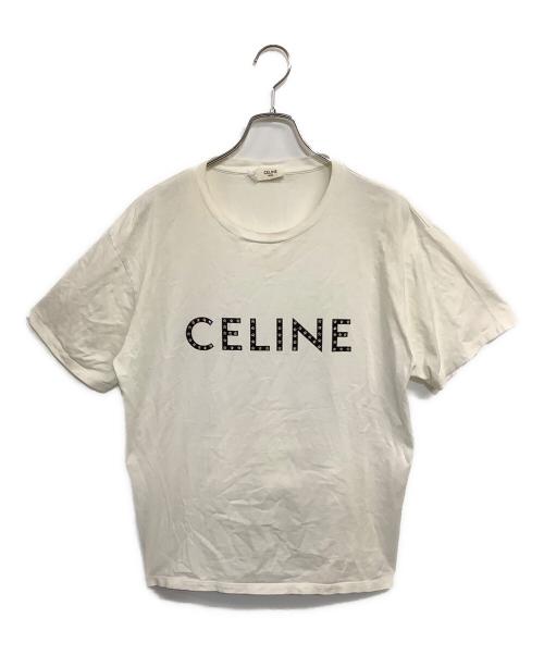 CELINE（セリーヌ）CELINE (セリーヌ) ラインストーン ルーズTシャツ ホワイト サイズ:SIZE Mの古着・服飾アイテム