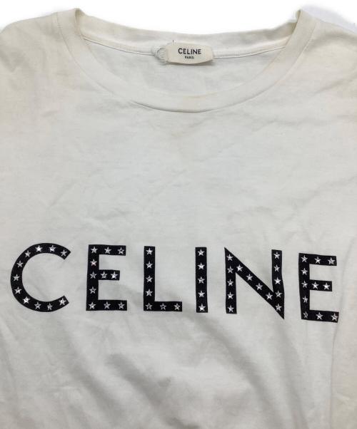 CELINE（セリーヌ）CELINE (セリーヌ) ラインストーン ルーズTシャツ ホワイト サイズ:SIZE Mの古着・服飾アイテム