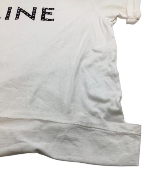 CELINE（セリーヌ）CELINE (セリーヌ) ラインストーン ルーズTシャツ ホワイト サイズ:SIZE Mの古着・服飾アイテム