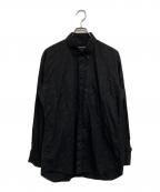 BALENCIAGAバレンシアガ）の古着「ロゴ総柄オーバーサイズボタンダウン」｜ブラック
