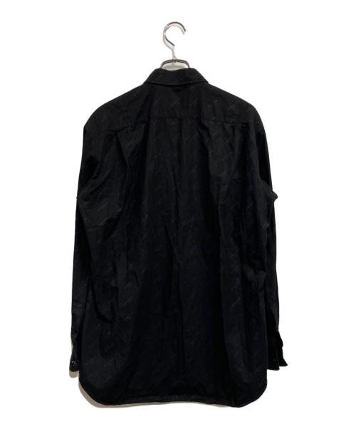 BALENCIAGA（バレンシアガ）BALENCIAGA (バレンシアガ) ロゴ総柄オーバーサイズボタンダウン ブラック サイズ:SIZE 38の古着・服飾アイテム