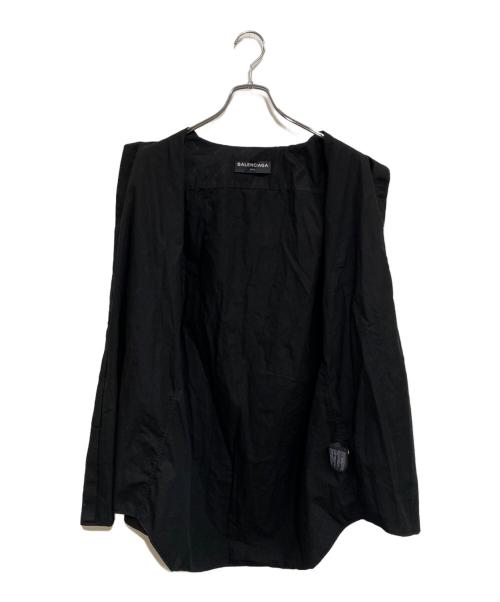 BALENCIAGA（バレンシアガ）BALENCIAGA (バレンシアガ) ロゴ総柄オーバーサイズボタンダウン ブラック サイズ:SIZE 38の古着・服飾アイテム