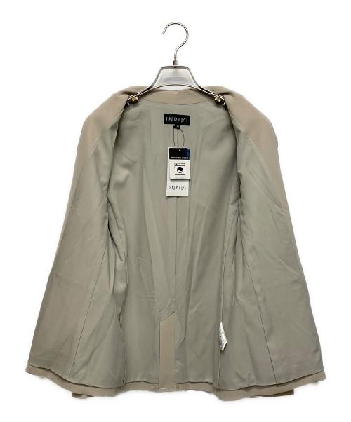 INDIVI（インディヴィ）INDIVI (インディヴィ) 合繊テーラードジャケット ベージュ サイズ:SIZE 38 未使用品の古着・服飾アイテム