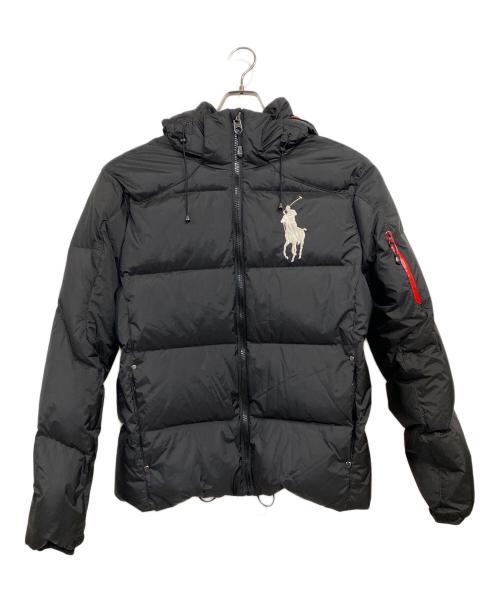 POLO RALPH LAUREN（ポロ・ラルフローレン）POLO RALPH LAUREN (ポロ・ラルフローレン) フーデッドダウンジャケット ブラック×レッド×ホワイトポニー サイズ:SIZE US Lの古着・服飾アイテム