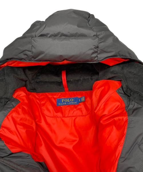 POLO RALPH LAUREN（ポロ・ラルフローレン）POLO RALPH LAUREN (ポロ・ラルフローレン) フーデッドダウンジャケット ブラック×レッド×ホワイトポニー サイズ:SIZE US Lの古着・服飾アイテム