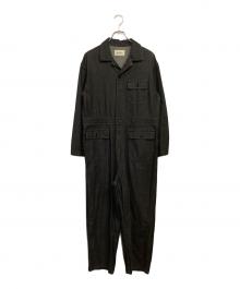 BEAMS BOY（ビームスボーイ）の古着「24AW デニム ミリタリー オールインワン」｜ブラック