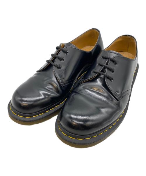 Dr.Martens（ドクターマーチン）Dr.Martens (ドクターマーチン) 3ホールシューズ ブラック×イエローステッチ サイズ:SIZE UK8の古着・服飾アイテム