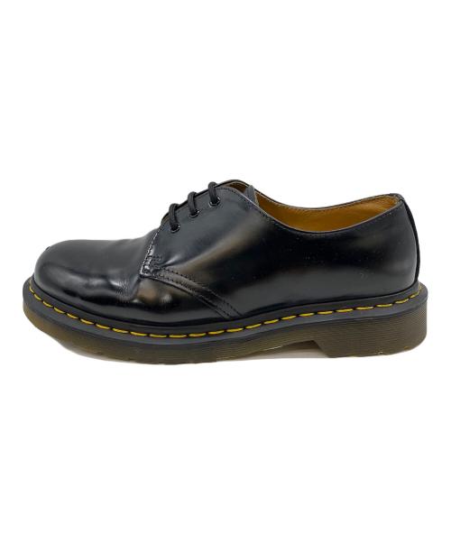 Dr.Martens（ドクターマーチン）Dr.Martens (ドクターマーチン) 3ホールシューズ ブラック×イエローステッチ サイズ:SIZE UK8の古着・服飾アイテム