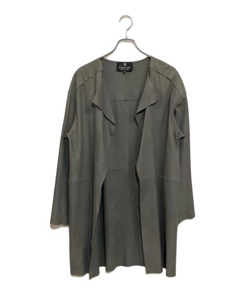 LANVIN COLLECTION（ランバンコレクション）LANVIN COLLECTION (ランバンコレクション) ボタンレス スプリングコート グレー サイズ:SIZE 38 (M)の古着・服飾アイテム