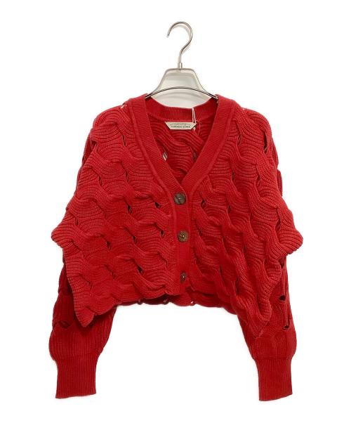 TORRAZZO DONNA（トラッゾドンナ）TORRAZZO DONNA (トラッゾドンナ) 厚手カーディガン レッド サイズ:SIZE Free 未使用品の古着・服飾アイテム