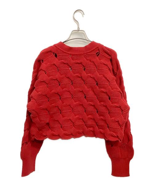 TORRAZZO DONNA（トラッゾドンナ）TORRAZZO DONNA (トラッゾドンナ) 厚手カーディガン レッド サイズ:SIZE Free 未使用品の古着・服飾アイテム