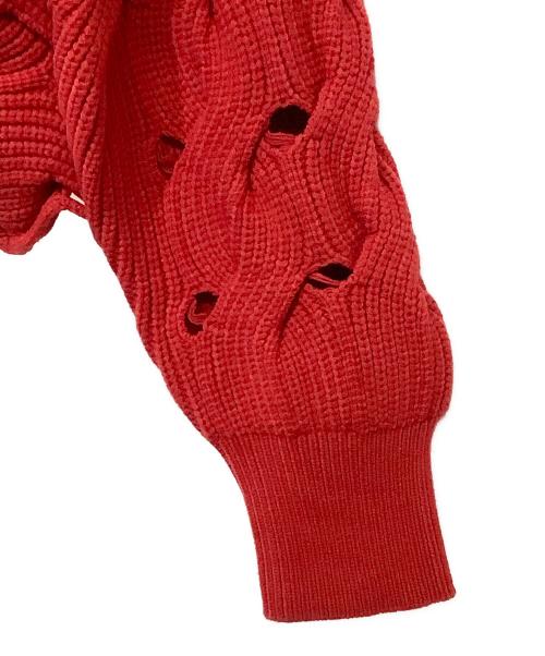 TORRAZZO DONNA（トラッゾドンナ）TORRAZZO DONNA (トラッゾドンナ) 厚手カーディガン レッド サイズ:SIZE Free 未使用品の古着・服飾アイテム