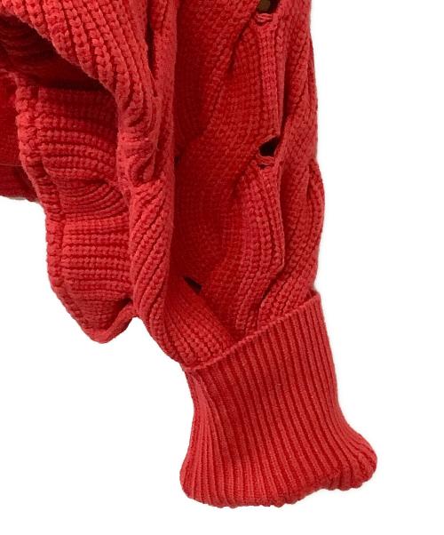 TORRAZZO DONNA（トラッゾドンナ）TORRAZZO DONNA (トラッゾドンナ) 厚手カーディガン レッド サイズ:SIZE Free 未使用品の古着・服飾アイテム