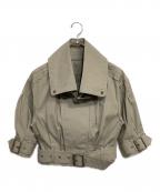 BURBERRY BLUE LABELバーバリーロンドンブルーレーベル）の古着「クロップドトレンチジャケット」｜グレー