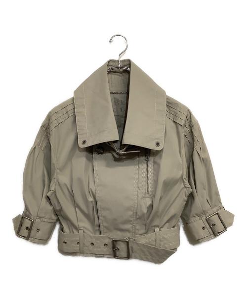 BURBERRY BLUE LABEL（バーバリーロンドンブルーレーベル）BURBERRY BLUE LABEL (バーバリーロンドンブルーレーベル) クロップドトレンチジャケット グレー サイズ:SIZE 38の古着・服飾アイテム