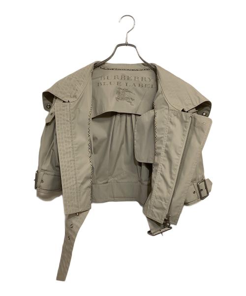 BURBERRY BLUE LABEL（バーバリーロンドンブルーレーベル）BURBERRY BLUE LABEL (バーバリーロンドンブルーレーベル) クロップドトレンチジャケット グレー サイズ:SIZE 38の古着・服飾アイテム