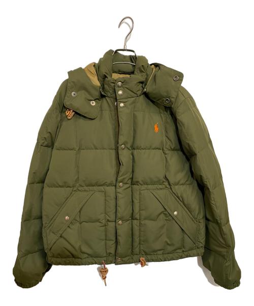 POLO RALPH LAUREN（ポロ・ラルフローレン）POLO RALPH LAUREN (ポロ・ラルフローレン) ダウンジャケット オリーブ×オレンジポニー サイズ:XLの古着・服飾アイテム