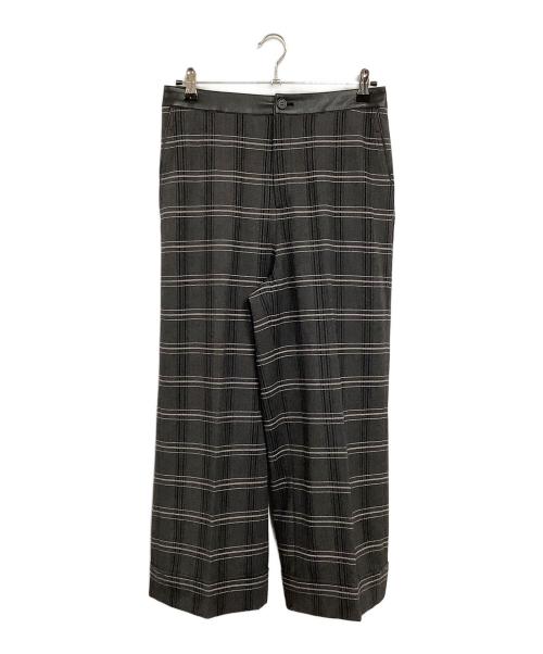 TRUNK HIROKO KOSHINO（トランク ヒロコ コシノ）TRUNK HIROKO KOSHINO (トランク ヒロコ コシノ) ヘリンボンチェックワイドパンツ グレー サイズ:SIZE 40 (L)の古着・服飾アイテム