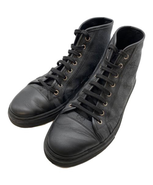 GUCCI（グッチ）GUCCI (グッチ) ハイカットスニーカー ブラック サイズ:7 1/2の古着・服飾アイテム