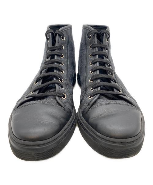 GUCCI（グッチ）GUCCI (グッチ) ハイカットスニーカー ブラック サイズ:7 1/2の古着・服飾アイテム