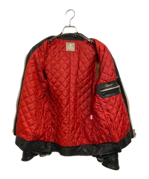 nano&co（ナノアンドコー）nano&co (ナノアンドコー) シングルライダースジャケット ブラック サイズ:SIZE Lの古着・服飾アイテム