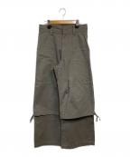 PUBLIC TOKYOパブリックトウキョウ）の古着「レイヤードカーゴパンツ」｜オリーブ