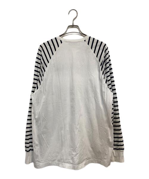 DSQUARED2（ディースクエアード）DSQUARED2 (ディースクエアード) ロングスリーブストライプTシャツ ホワイト×ブラック サイズ:SIZE EUR Mの古着・服飾アイテム