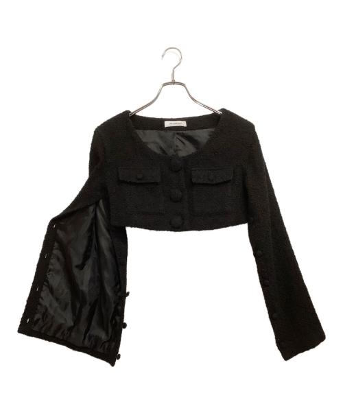 melt the lady（メルトザレディ）melt the lady (メルトザレディ) ディープスリットツイードジャケット ブラック サイズ:SIZE Freeの古着・服飾アイテム