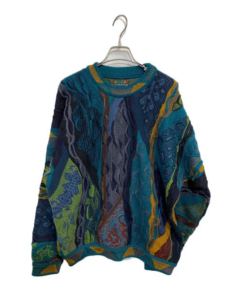Coogi（クージー）Coogi (クージー) 3Dニット グリーン×ネイビー サイズ:S 未使用品の古着・服飾アイテム