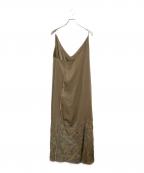 maturelyマチュアリー）の古着「22AW Embroidery Cut off Dress」｜ブラウン