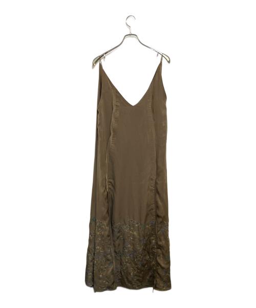 maturely（マチュアリー）maturely (マチュアリー) 22AW Embroidery Cut off Dress ブラウン サイズ:SIZE Free 未使用品の古着・服飾アイテム