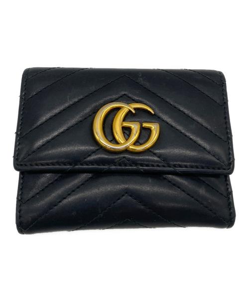 GUCCI（グッチ）GUCCI (グッチ) 3つ折り財布 ブラックの古着・服飾アイテム