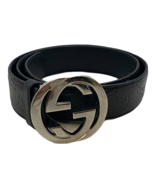 GUCCI（グッチ）GUCCI (グッチ) インターロッキングGバックル付きベルト ブラックの古着・服飾アイテム