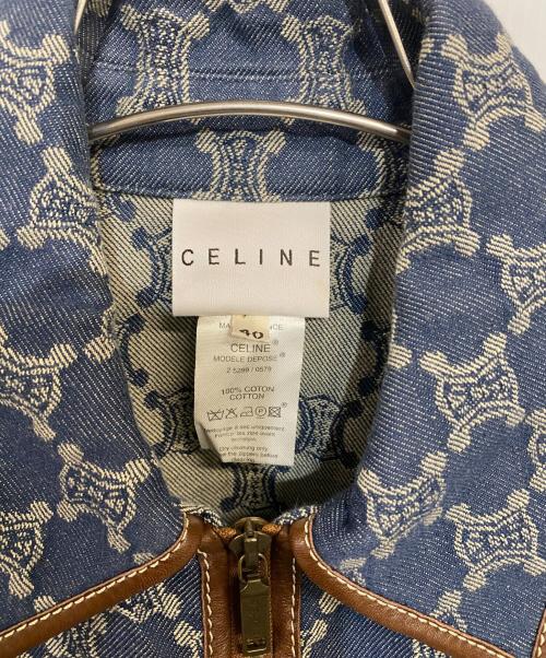 CELINE（セリーヌ）CELINE (セリーヌ) レザートリミングデニムベスト インディゴ サイズ:40の古着・服飾アイテム