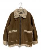 KASTANEカスタネ）の古着「ウェーブボアフライトジャケット」｜ブラウン