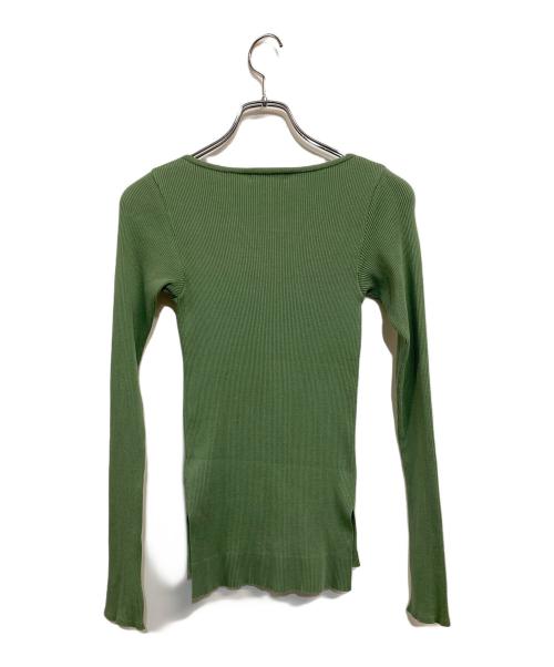 AURALEE（オーラリー）AURALEE (オーラリー) Ron Herman (ロンハーマン) ボートネックリブニットセーター グリーン サイズ:SIZE 0 (S)の古着・服飾アイテム