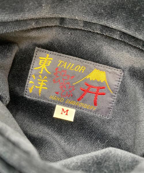 TAILOR TOYO（テーラー東洋）TAILOR TOYO (テーラー東洋) Mid 1950s Style Velveteen Souvenir Jacket ブラック×ブルー サイズ:SIZE Mの古着・服飾アイテム
