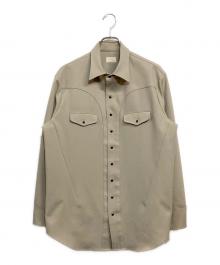 NUMBER (N)INE（ナンバーナイン）の古着「クレープウールライク ウエスタンカット シャツジャケット」｜ベージュ