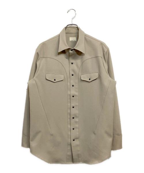 NUMBER (N)INE（ナンバーナイン）NUMBER (N)INE (ナンバーナイン) クレープウールライク ウエスタンカット シャツジャケット ベージュ サイズ:SIZE 1の古着・服飾アイテム