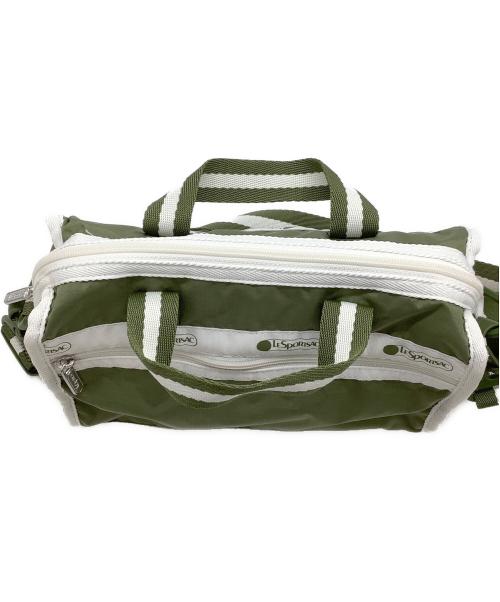 LeSportsac（レスポートサック）LeSportsac (レスポートサック) ミニダッフルクロスボディバッグ グリーン×ホワイトの古着・服飾アイテム